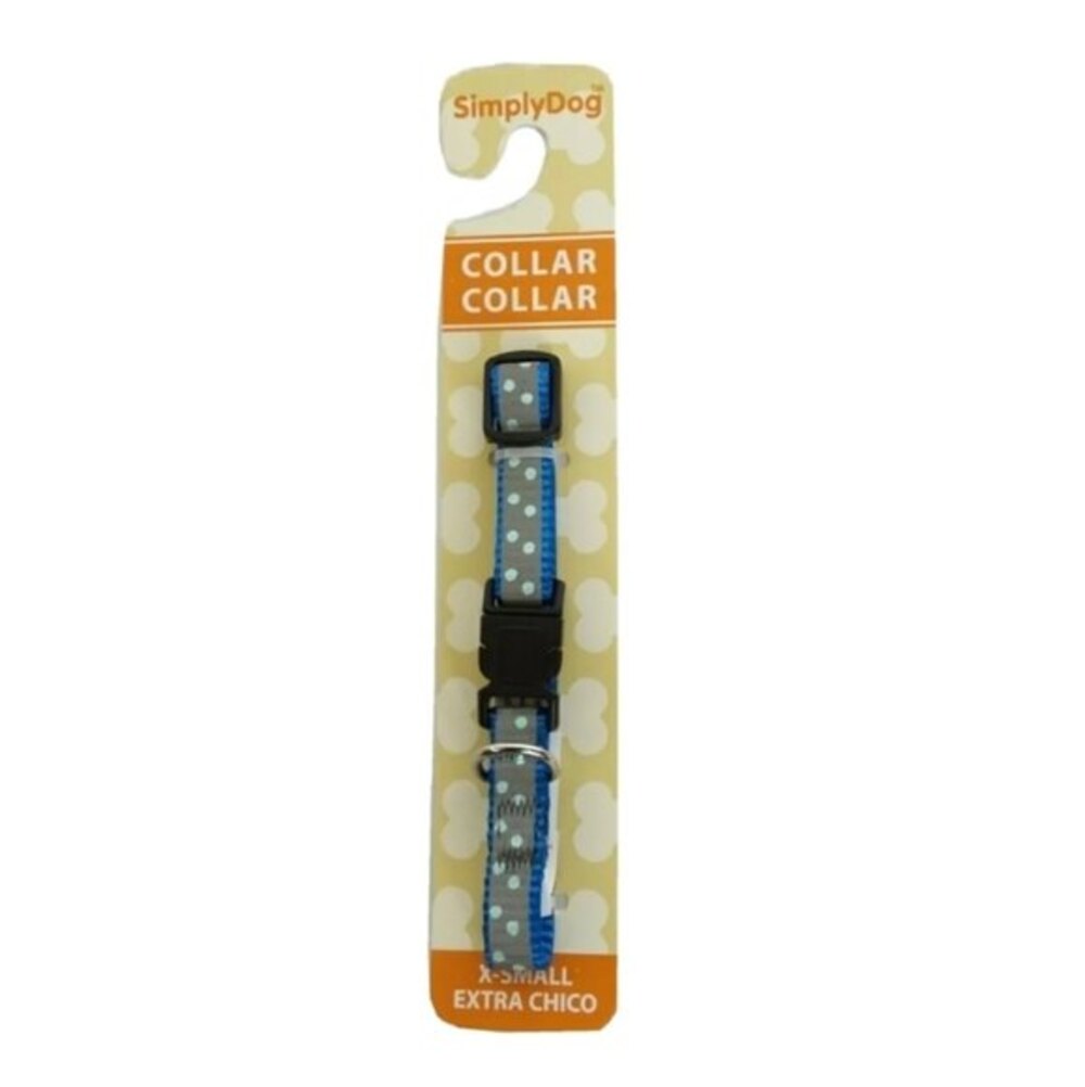 Simply Dog Collar Blue & Gray Polka dot Dog Collar